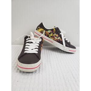 (J5) Converse All Star Womens Shoes Size 10 Bird Floral Sneakers Low Top 505382